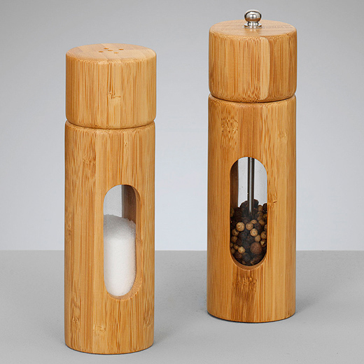 2tlg Set Pfeffermuhle Salzmuhle Bambus Gewurzmuhle Holz Pfeffer Salz